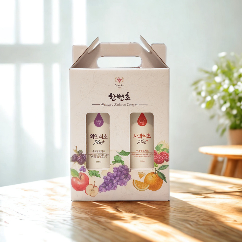 [한번초] 선물세트 (와인식초플러스, 사과식초플러스) 300ml X 2개 - 상세 이미지 5