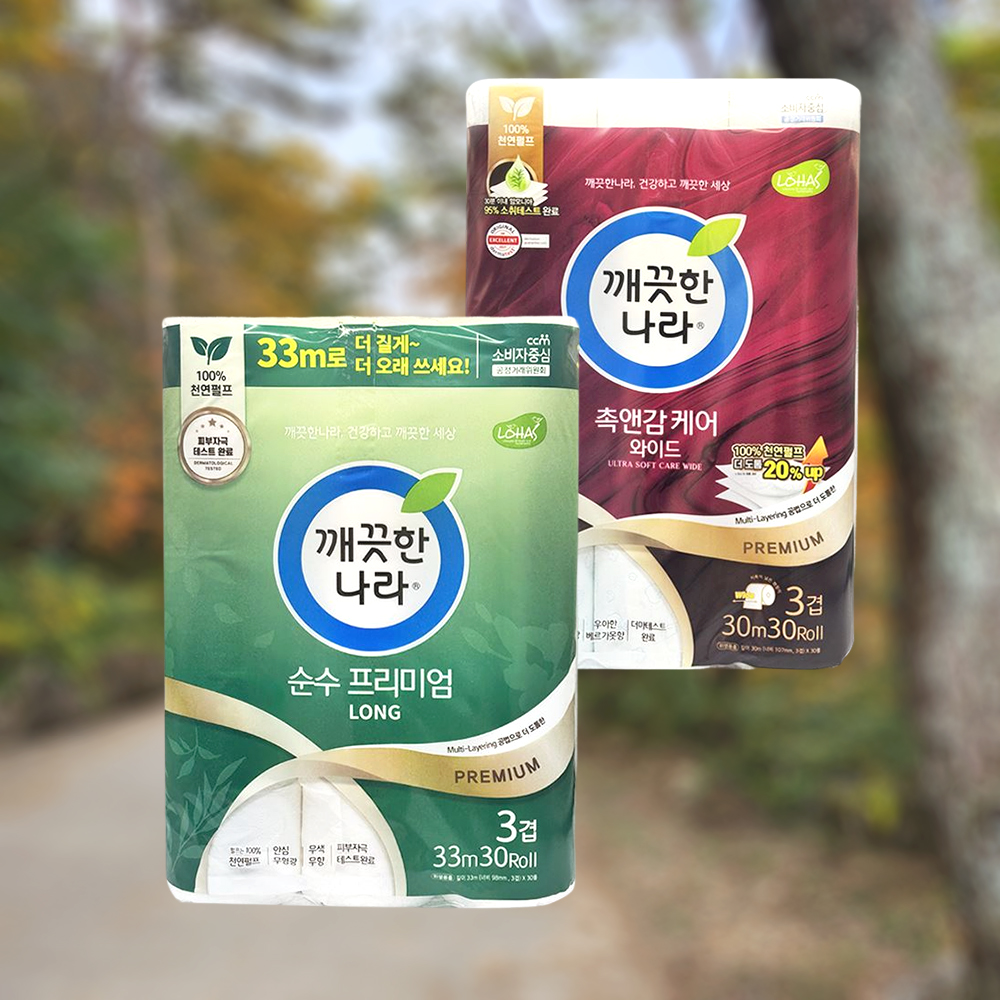무형광 두루마리 화장지 30롤 도톰한 흡수 휴지 - 상품 이미지