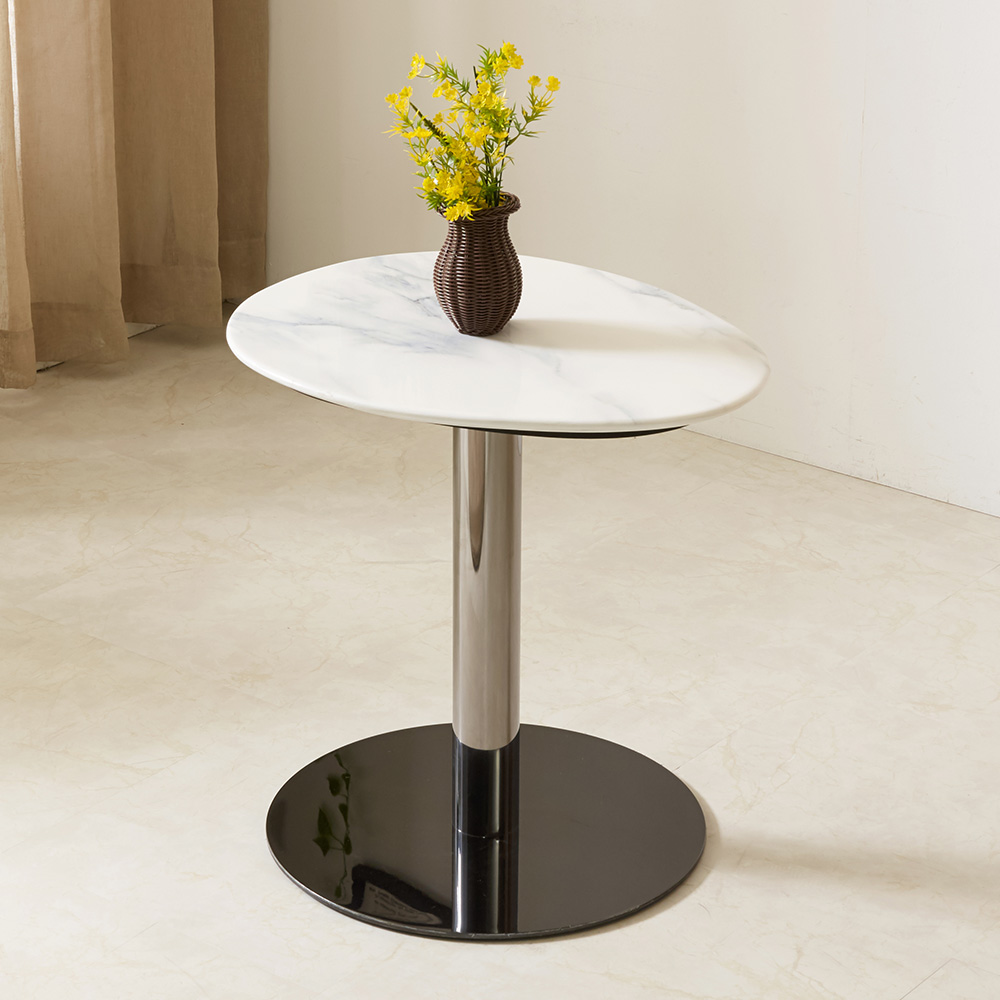 스코나 엘로나 듀얼 대리석 스텐 스틸 거실 소파 테이블 S