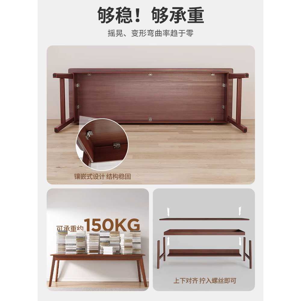 폭좁은 창가 테이블 카페 인테리어 소형 거실 가구 (두꺼운 프레임) 120x40cm - 상세 이미지 2