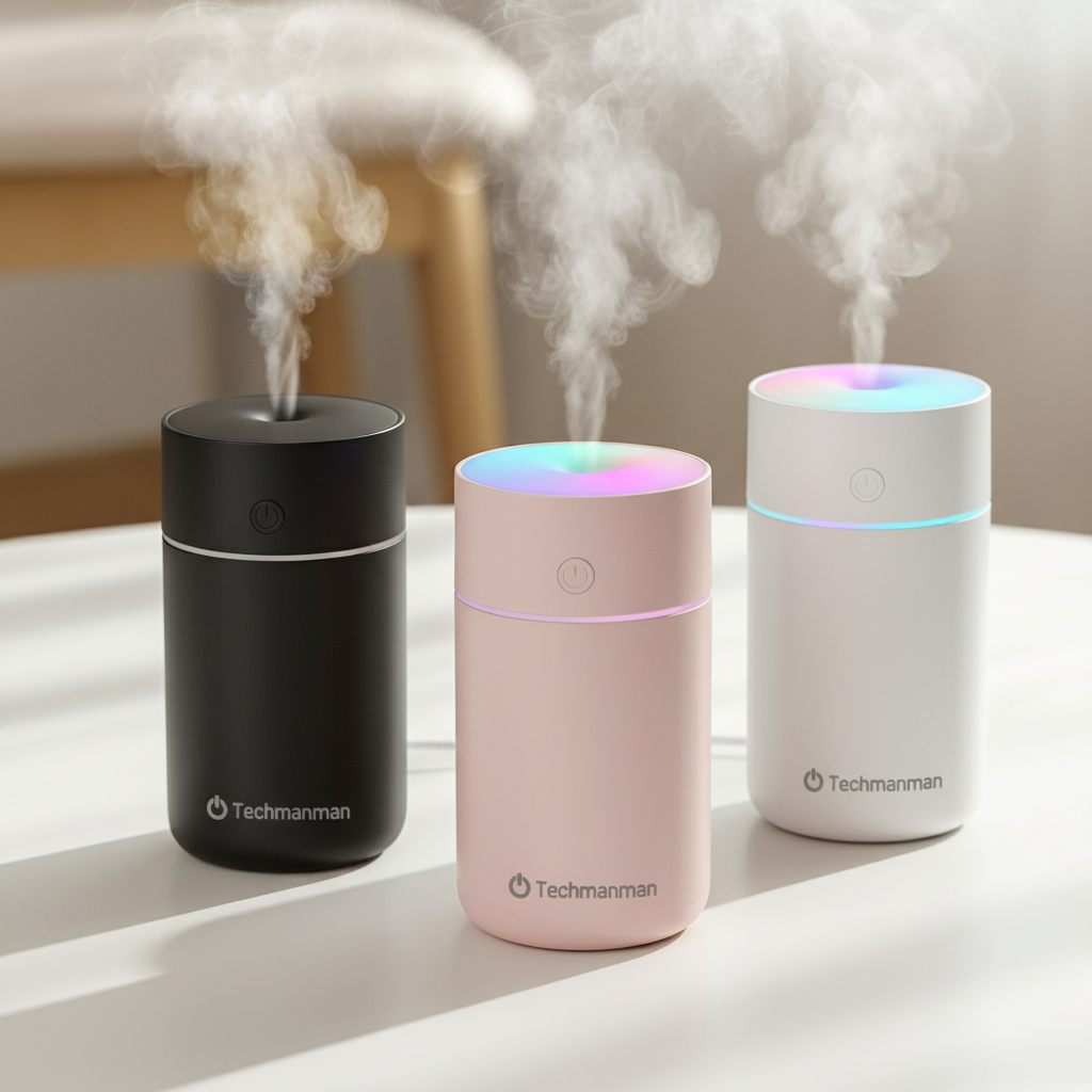 테크만만 미니 휴대용 차량용 무선 충전식 가습기