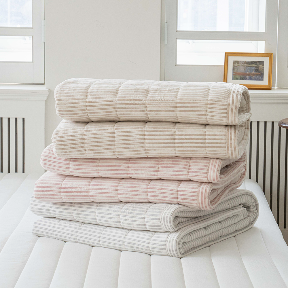 쿠에뜨 겨울 극세사패드 로엔 프리미엄 5mm 장모 논슬립 고정밴드 침대패드 SS