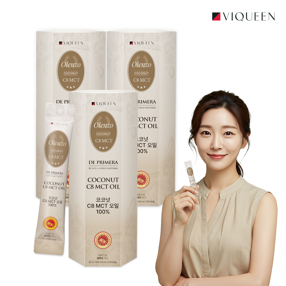 바이퀸 올렌조 코코넛 C8 100% MCT 엠씨티 오일 10ml x 14포 3박스 - 상품 이미지