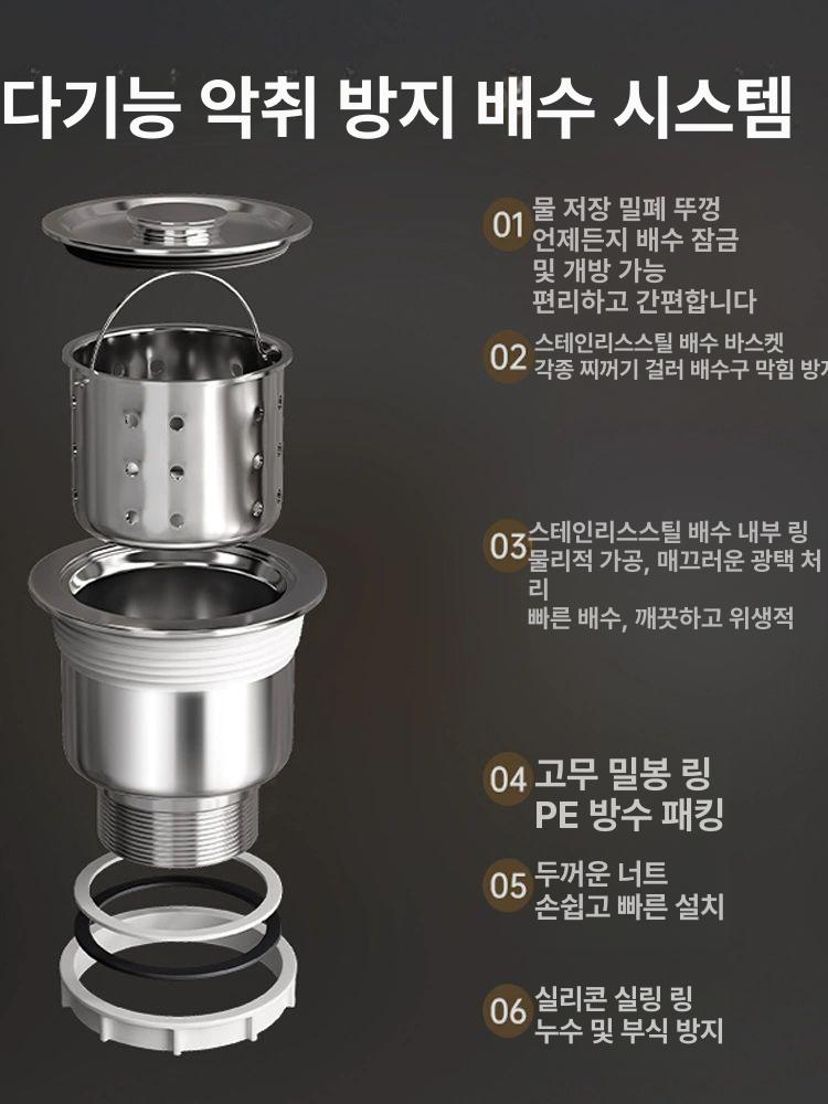 소형 간이 싱크대 개수대 보조 주방 탕비실 사무실 씽크대 201 45x40x75 수도꼭지없음 - 상세 이미지 5