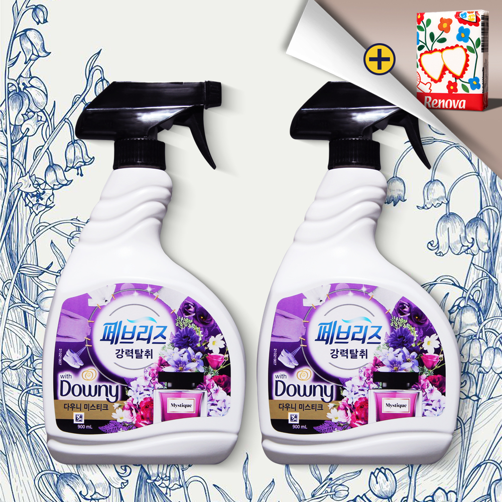 페브리즈 대용량 다우니 미스티크향 섬유탈취제 900ml 2개 강력탈취 섬유향수 - 메인 이미지