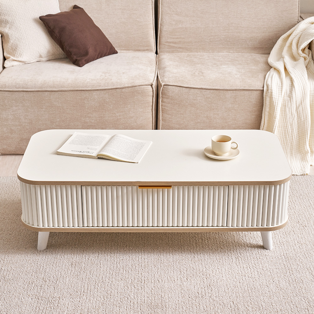 장인가구 마린 템바보드 티 수납 거실 소파 테이블