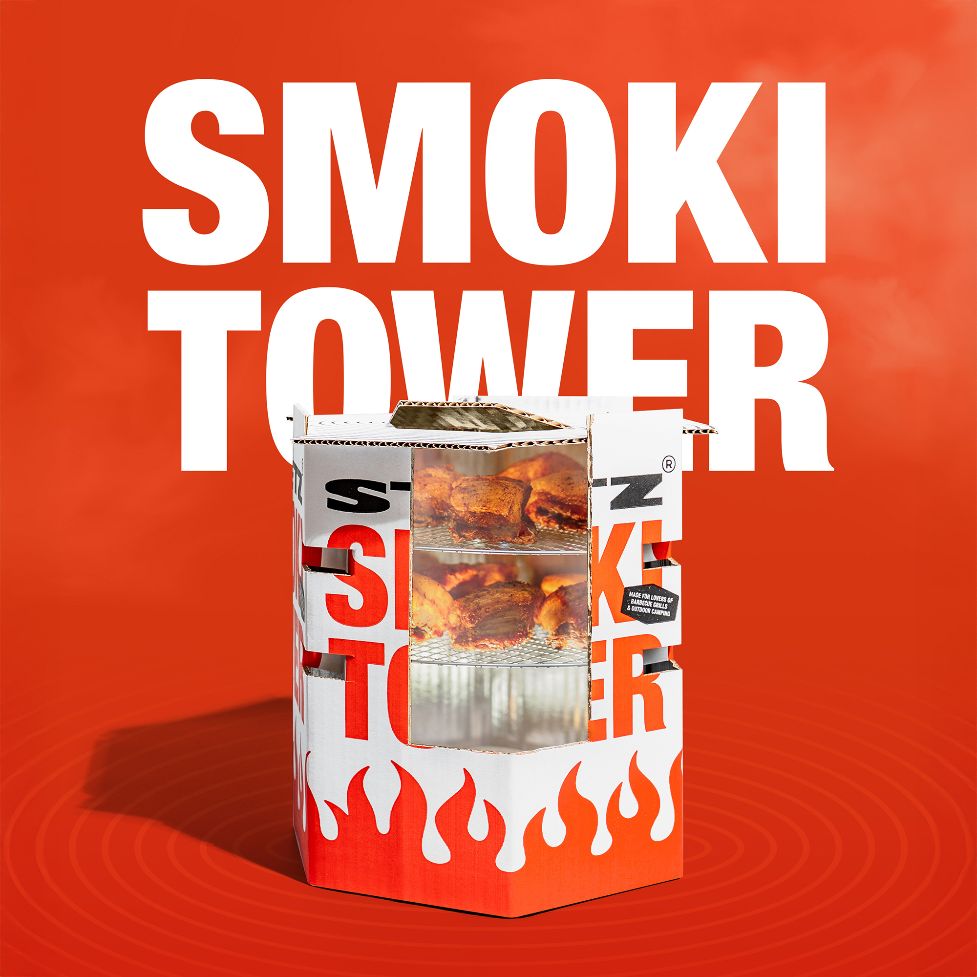 스테츠 스모키타워 훈제박스 바베큐그릴 캠핑 휴대용 접이식 다회용