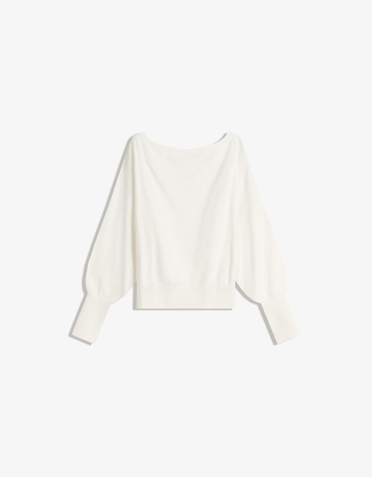 버쉬카 골지 헴 라운드넥 비대칭 니트 스웨터 7120/693 CREAM