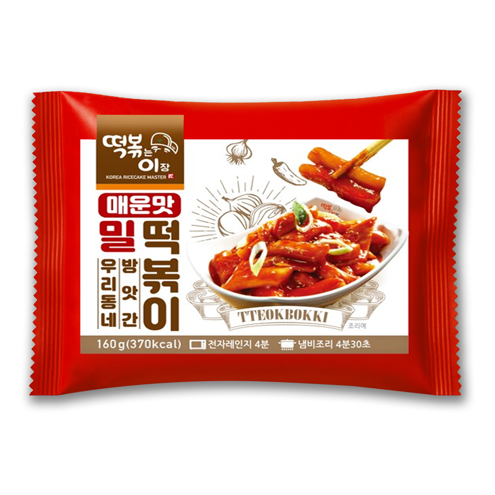 간편식 떡볶는이장 밀떡볶이 매운맛160g 상온보관 보통매운맛, 160g, 1개 - 상품 이미지