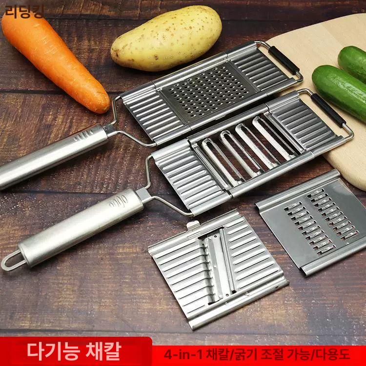 얇은 채칼 스테인레스 주방용품 주방 만능 무우 강판 야채절단기 만능채칼 감자칼 채썰기 3피스 - 상세 이미지 4