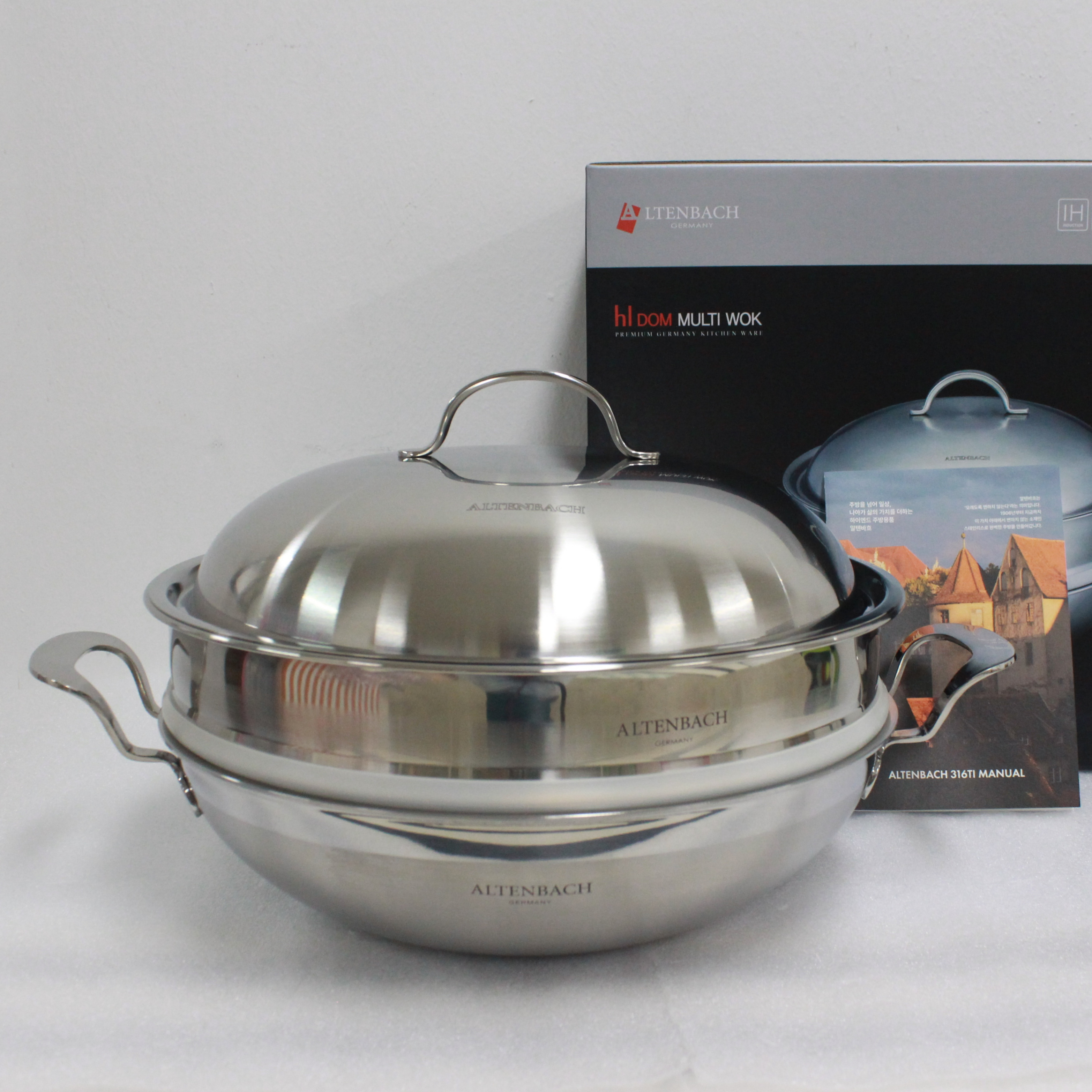 알텐바흐 통5중 하이돔 스텐 찜기 대용량 대게 찜 냄비 찜솥 멀티 파티웍 인덕션 32cm - 상세 이미지 3