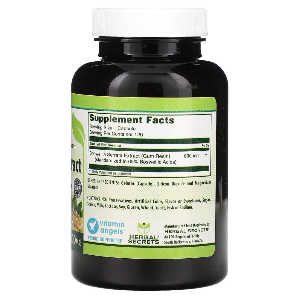 Herbal Secrets 보스웰리아 600mg 보스웰릭산 Boswellia 120정 - 상세 이미지 2