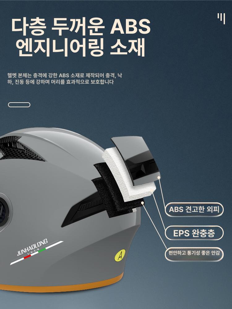 빅사이즈 특대형 헬멧 반모 투명 소두핏 대두 오토바이 미러 스쿠터 짧은 큰머리 뚱보 하이바 스페이스그레이고화질렌즈 프리 사이즈 - 상세 이미지 4