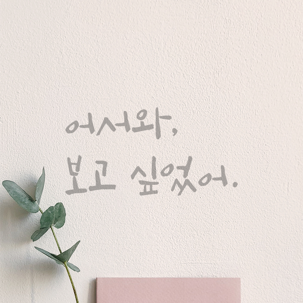 캘리그라피 레터링 스티커 어서와 보고 싶었어 검정S 13.5x7cm - 상세 이미지 3
