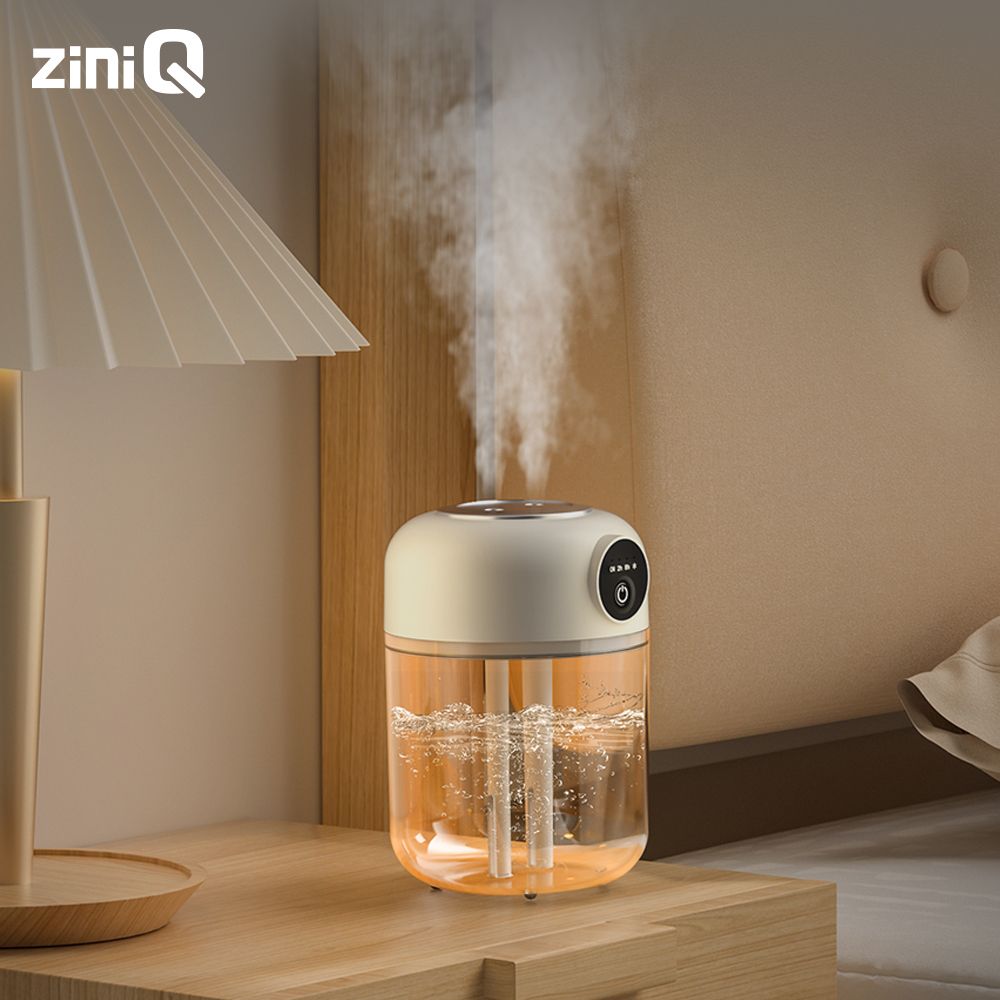 지니큐 LED 초음파 무드등 책상 사무실 저소음 듀얼 무선가습기 ZQ-HX70