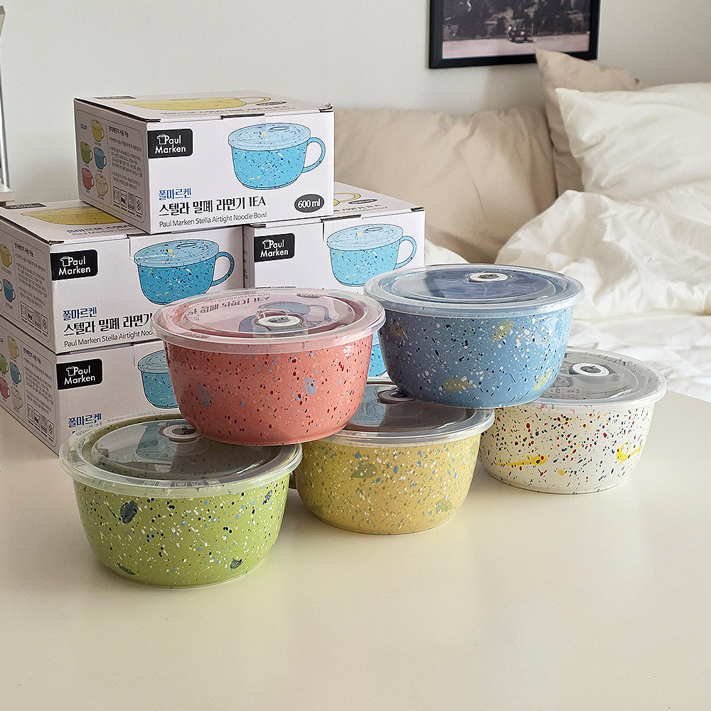폴 마르켄 스텔라 밀폐 라면기 5color 라면 계란찜 요거트 샐러드 그릇 볼 전자레인지용 - 상세 이미지 3