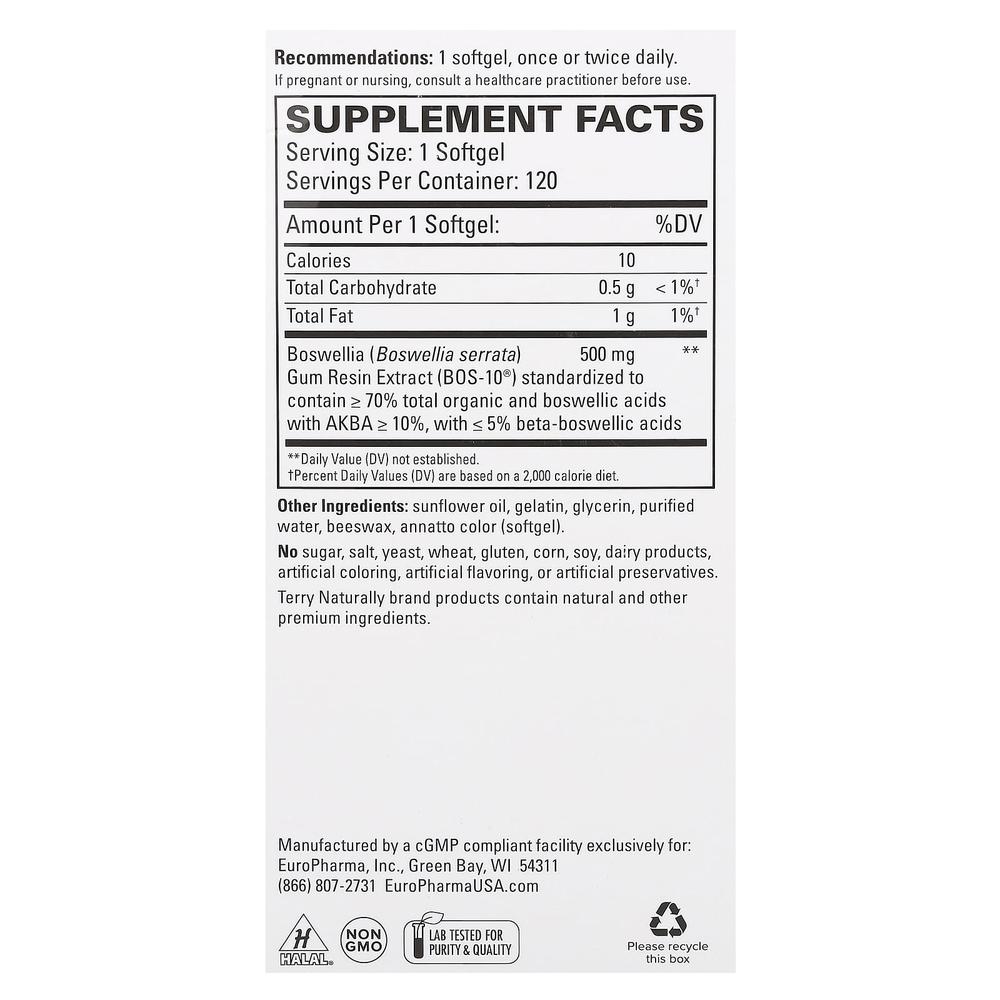 테리내츄럴리 BosMed 500 보스웰리아 Boswellia 120정 - 상세 이미지 2
