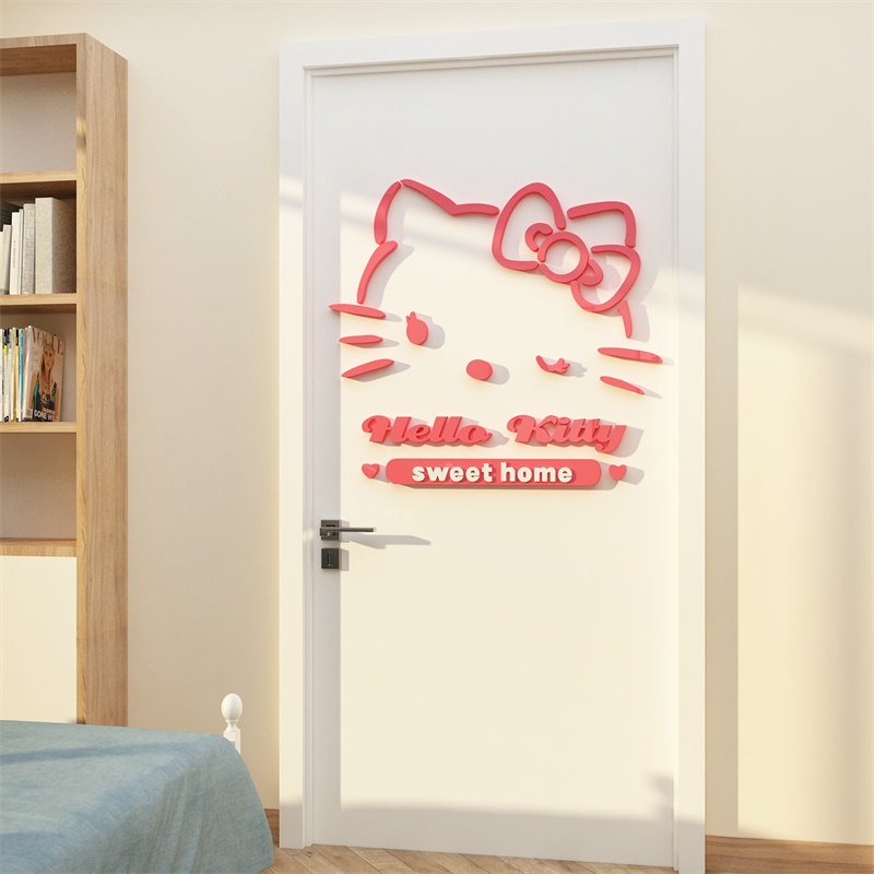 헬로 키티 벽장식 스티커 3D 문 창문 거실 방꾸미기 유치원 어린이집 카페 - 상세 이미지 4