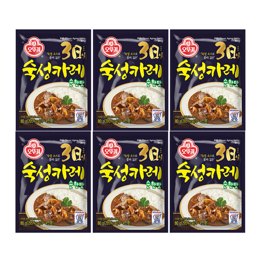 오뚜기 3일 숙성 카레 순한맛, 80g, 6개 - 상품 이미지