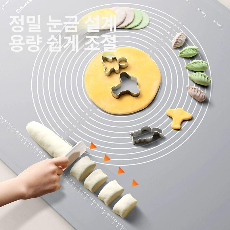 반죽매트 실리콘 베이킹매트 주방 롤링 밀대 제빵 베이킹 반죽패드 작업매트 베이킹패드 밀가루 7mm 50x40cm - 상세 이미지 5