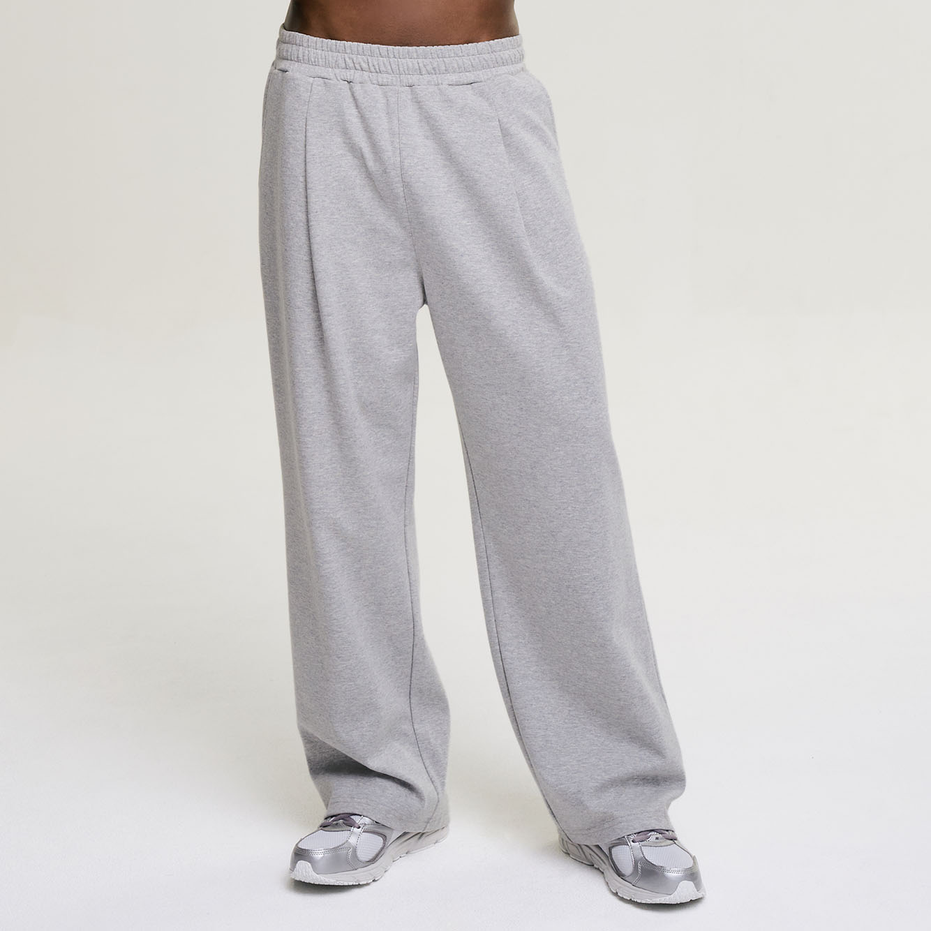 남자 여성 원턱 스웨트 팬츠 운동복 트레이닝복 데일리 짐웨어 와이드 밴딩 바지 제품 이미지
