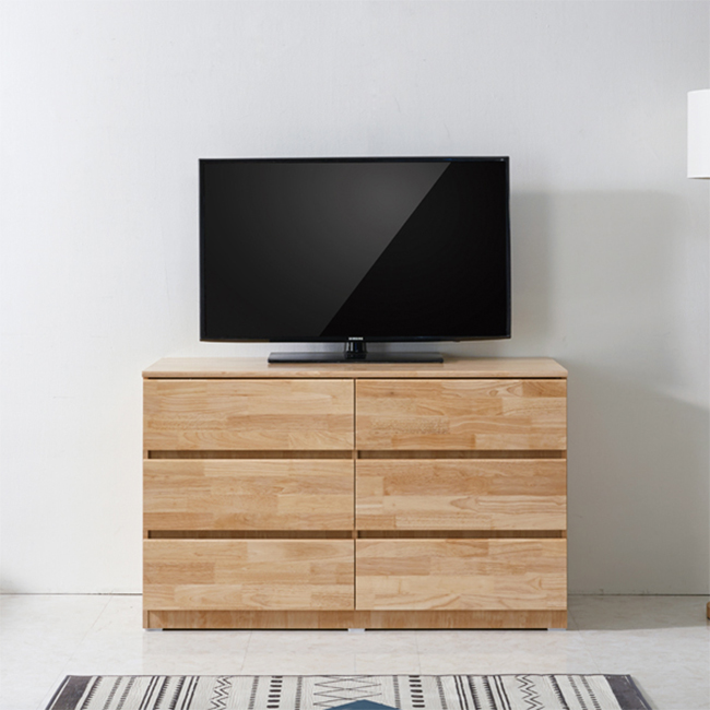 높은 거실장 서랍 러버 원목 1200 팀버스리빙