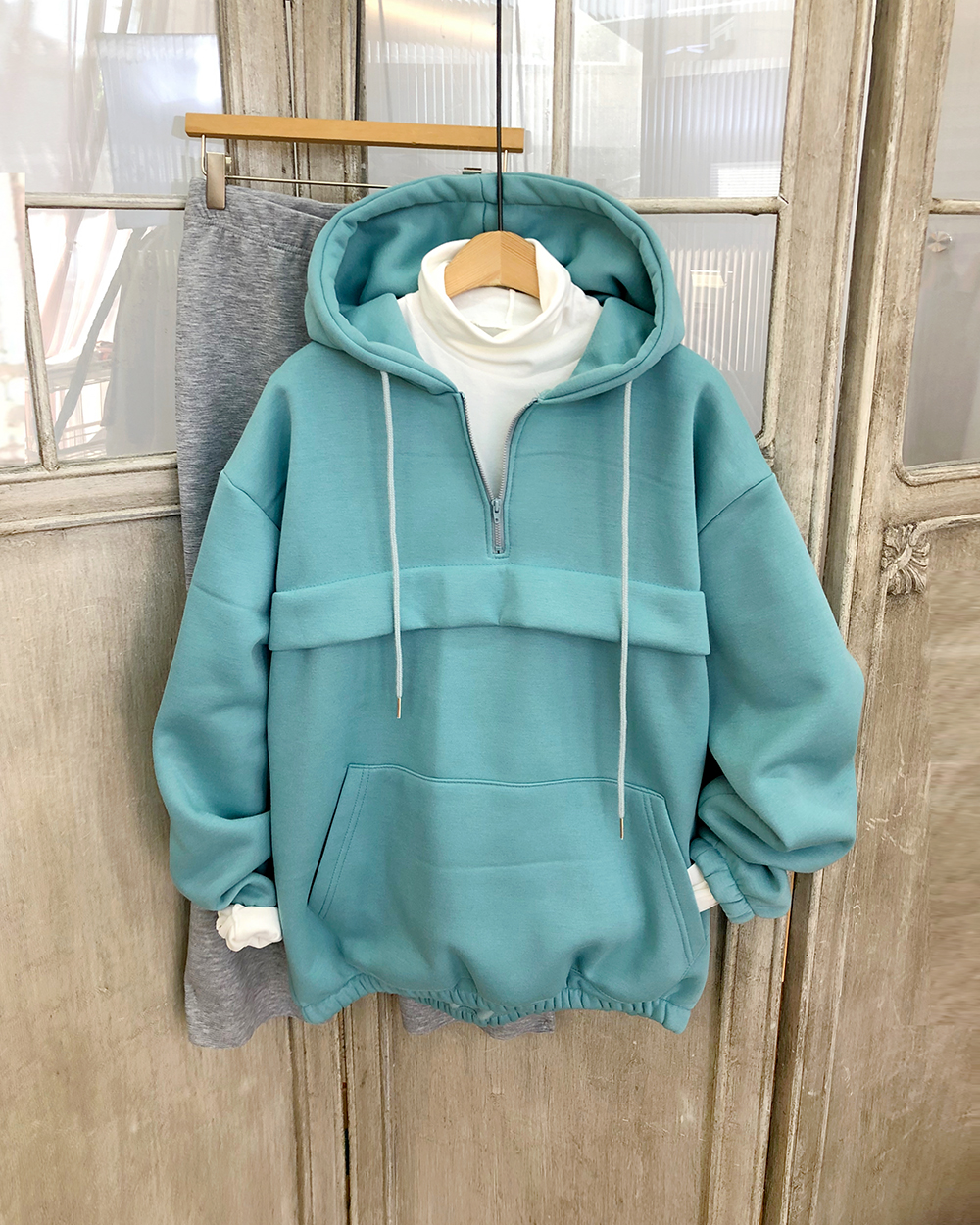 아노락 기모 후드집업 루즈핏 제품 이미지