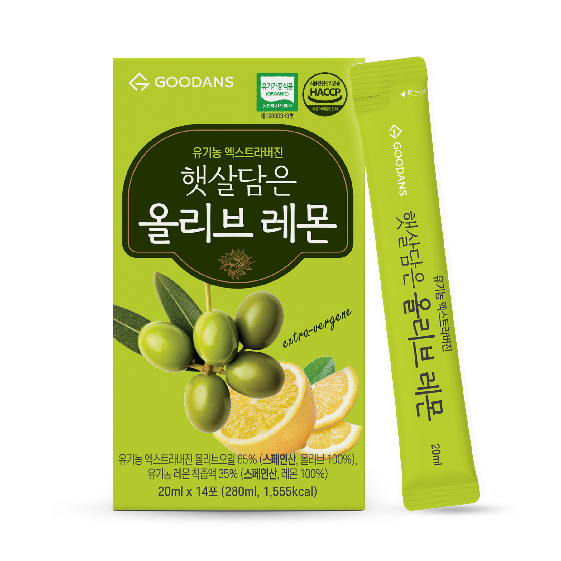 햇살담은 유기농 올리브레몬 올레샷 엑스트라버진 올리브오일 스틱 14포, 2개 - 상세 이미지 4