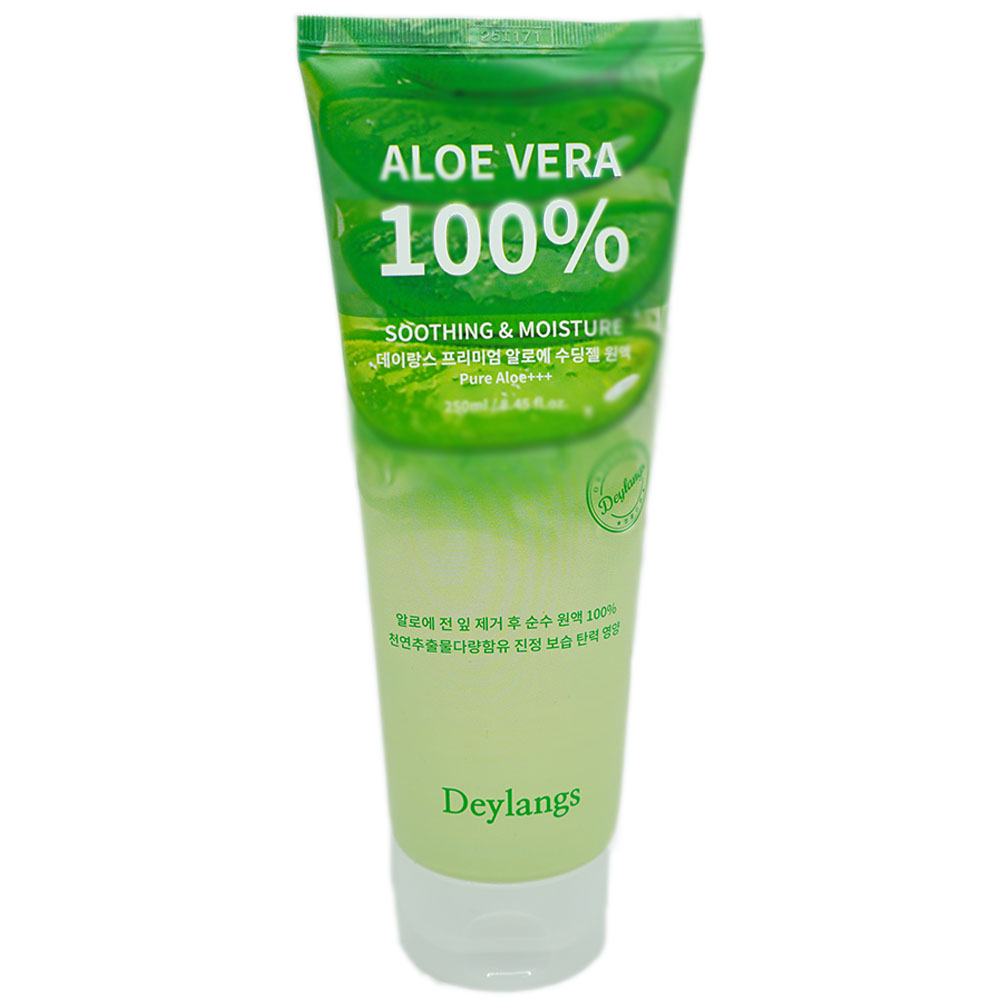 데이랑스 고농축 알로에 수딩젤 팩 100 튜브형 250ml  무알콜 천연보존제 사용 바디로션 바디크림 제품 이미지