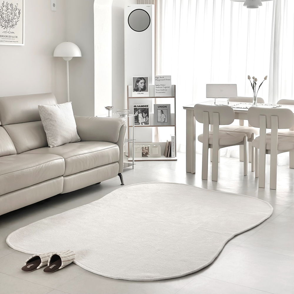 호이데코 코지 비정형 거실카페트 먼지없는 워셔블 원형 라운드 러그 단모 사계절 쿼드 Sun