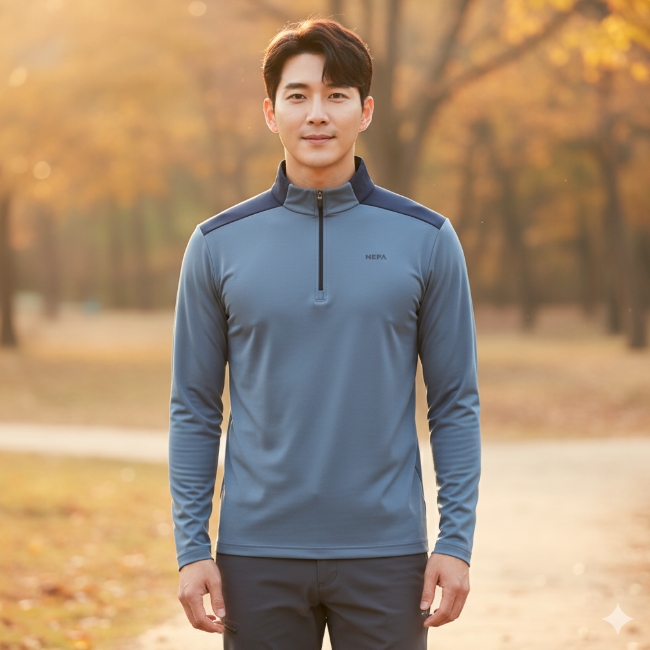 네파 남성 가을 흡습속건 아웃도어 스판 항균 등산 긴팔티셔츠 - 상세 이미지 2