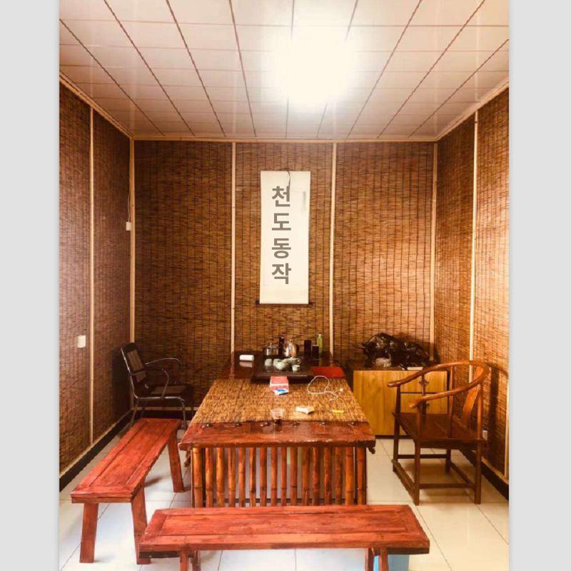 갈대발 롤업 차양 파티션 벽면 장식용 내추럴 블랙 스티치 1.2mx30m - 상세 이미지 5