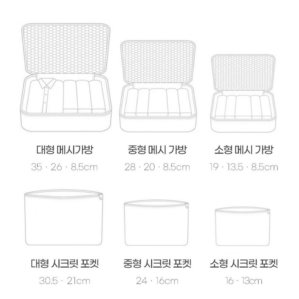캐리어 압축 파우치 여행용 파우치 6종 여행 압축팩 옷보관 속옷 수납 용품 정리백 이미지 7