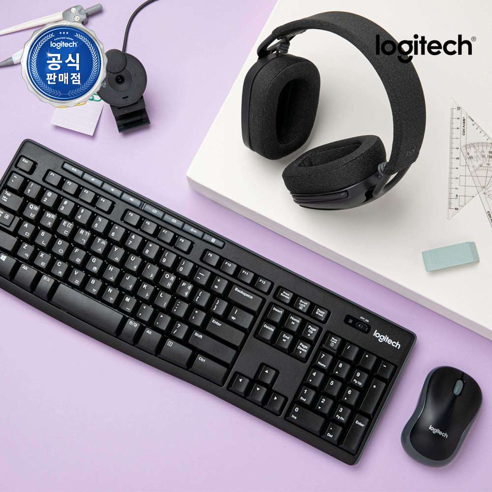[N배송] 로지텍코리아 공식 MK295 콤보 무소음 무선 키보드 마우스 세트 그래파이트, 멤브레인 - 상품 이미지