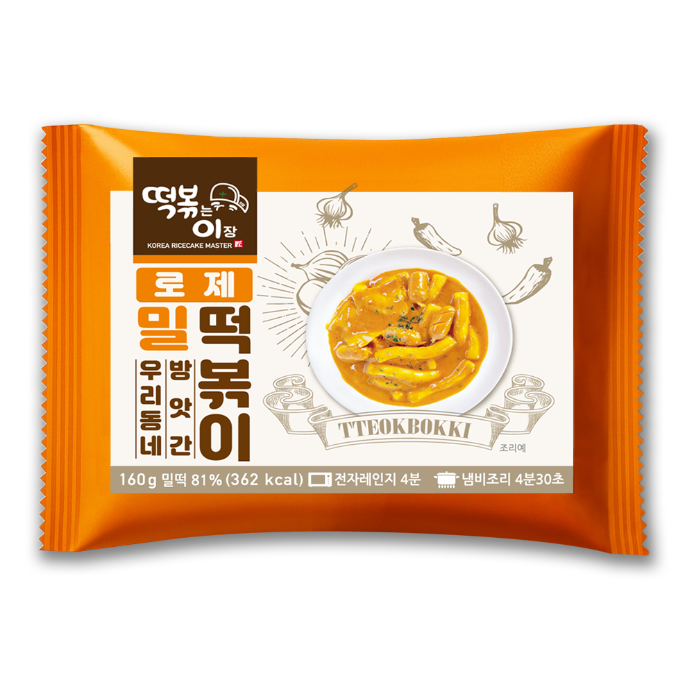 떡볶는이장 밀떡볶이 로제160g 상온보관 로제맛, 160g 로제, 160g, 1개 - 상품 이미지