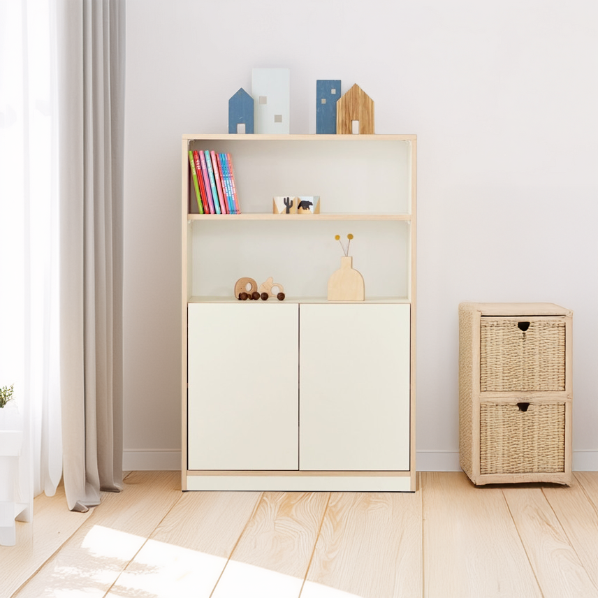 아이니 만화책장 낮은 파티션 침대옆 폭좁은 미니 아이방책장 800x400x1208mm, 4단, 크림 - 상품 이미지
