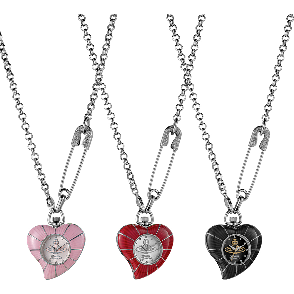 본사정품 비비안웨스트우드 여성 목걸이 시계 Love Heart VV343BKSL - 상세 이미지 2