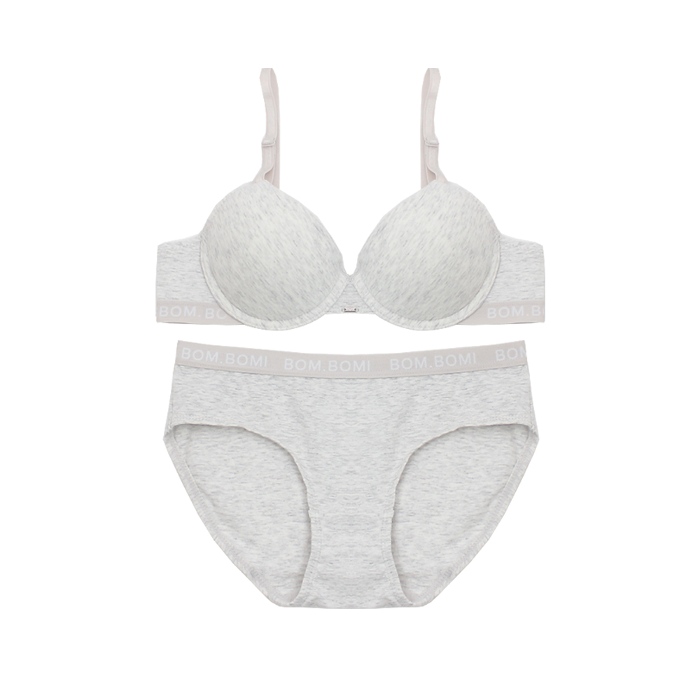 [브라5+팬티5] 부드러운 순면 컬러멜란지 아웃밴드 몰드 브라 팬티 10종 패키지 - 상세 이미지 2