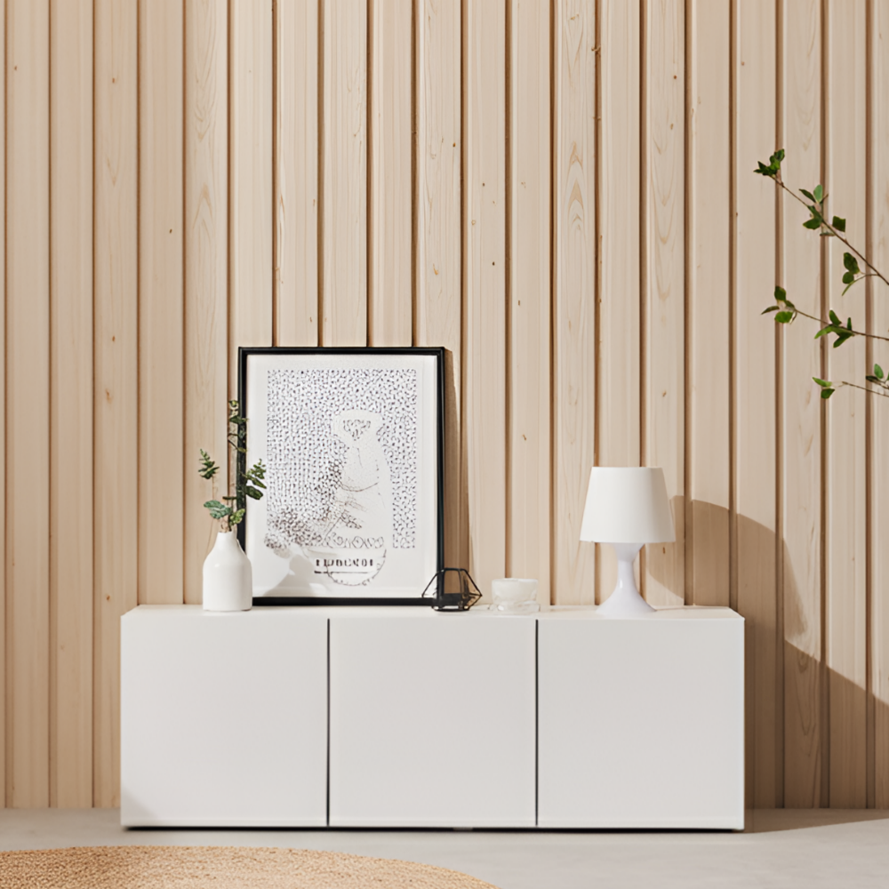 높은 거실장 티비다이 낮은 티비장 tv 장식장 선반 슬림 1단 1200 H400, 화이트