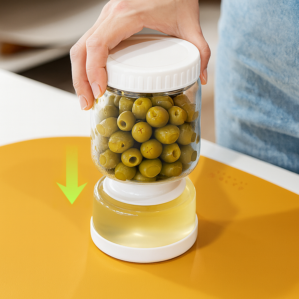 유즈베러띵 모래시계 피클병 물빠짐 미니 밀폐 내열 유리병 1L 1개