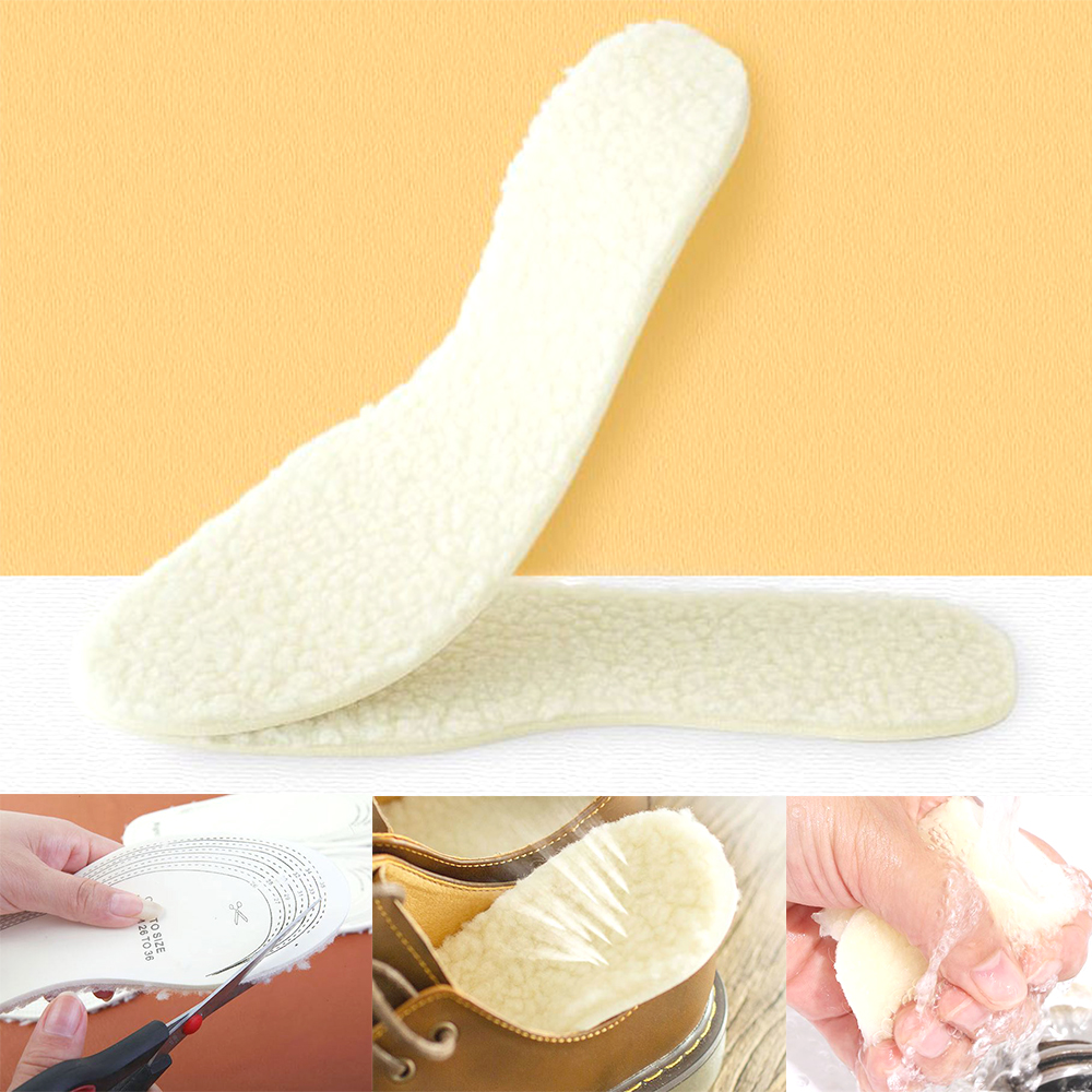양털 방한 깔창 3세트 포근한 통기성 밑창 컷팅용 - 상품 이미지