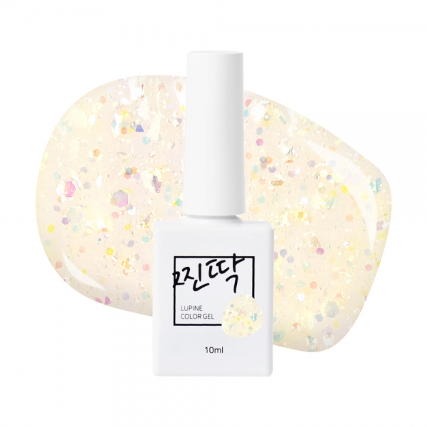 찐딱 컬러젤폴리쉬 10ml JJ104G (옐로우 솜사탕글리터) - 상품 이미지