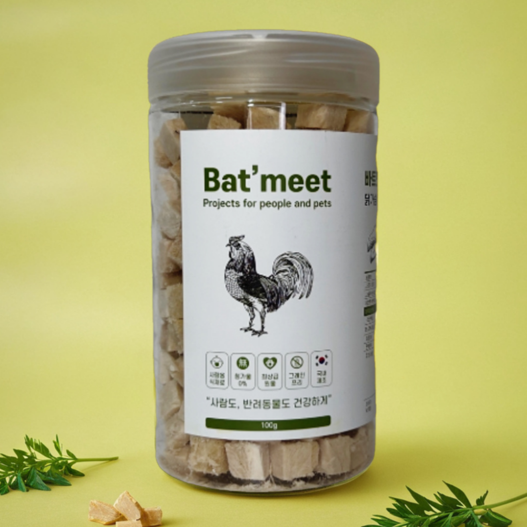 바트밋 고양이 트릿 치킨 닭 동결건조 간식 닭가슴살, 100g, 1개 - 상품 이미지
