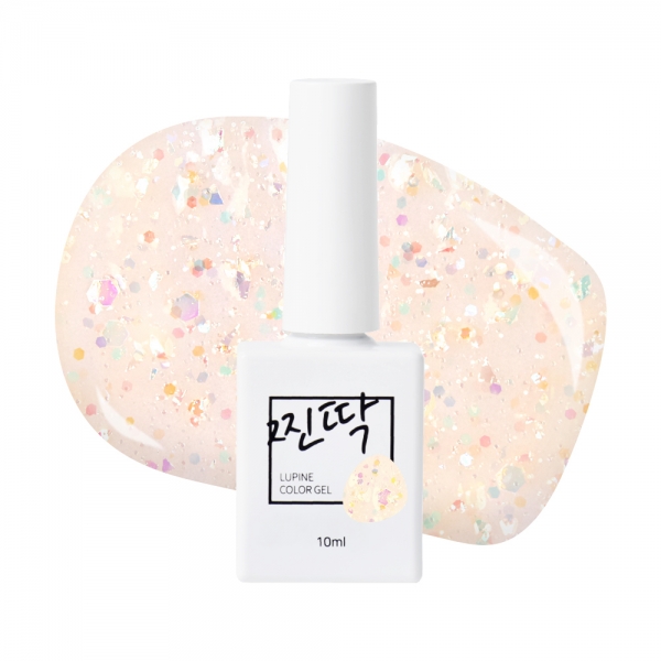 찐딱 컬러젤폴리쉬 10ml JJ105G (베이지 솜사탕글리터) - 상품 이미지
