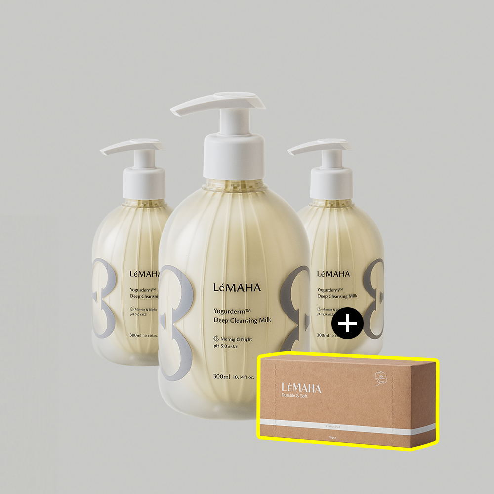 르마하 요거덤 딥 클렌징 밀크 300ml 3SET 피지 블랙헤드 예민 피부 저자극 클렌저 - 상품 이미지