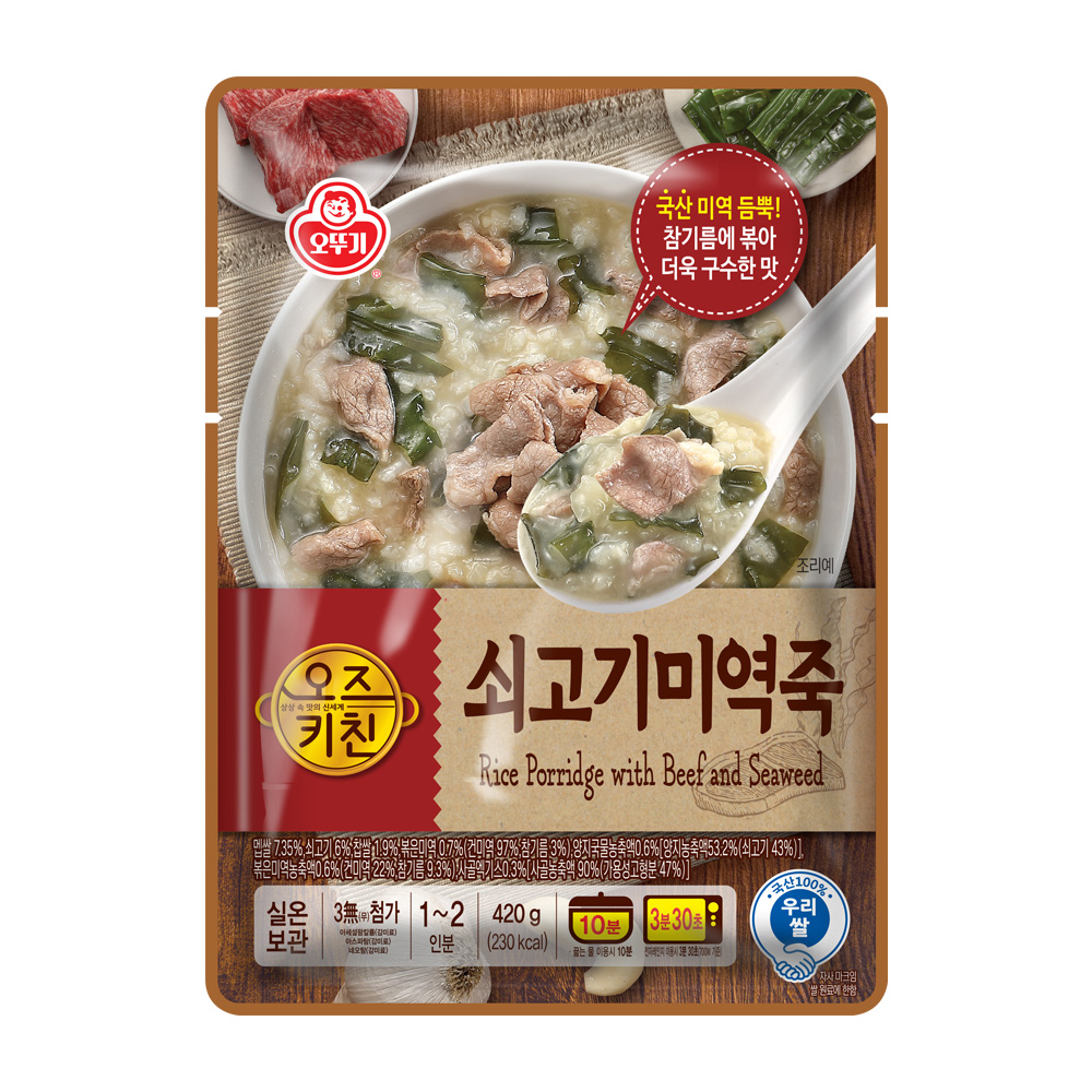 오뚜기 오즈키친 쇠고기미역죽 420g, 1개 - 상품 이미지