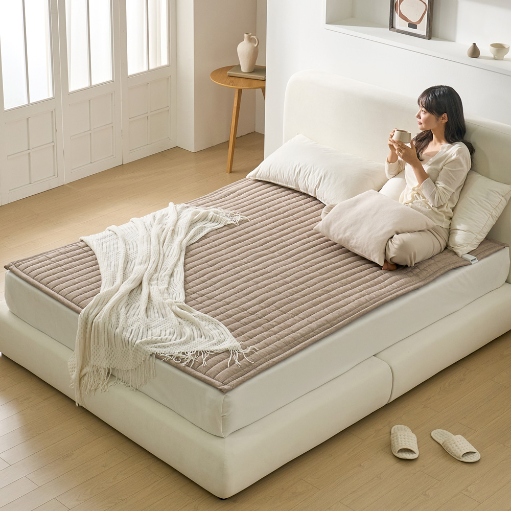 곰표한일 카본 탄소매트 전자파없는 원격제어 IOT 전기요 베이지 미니싱글