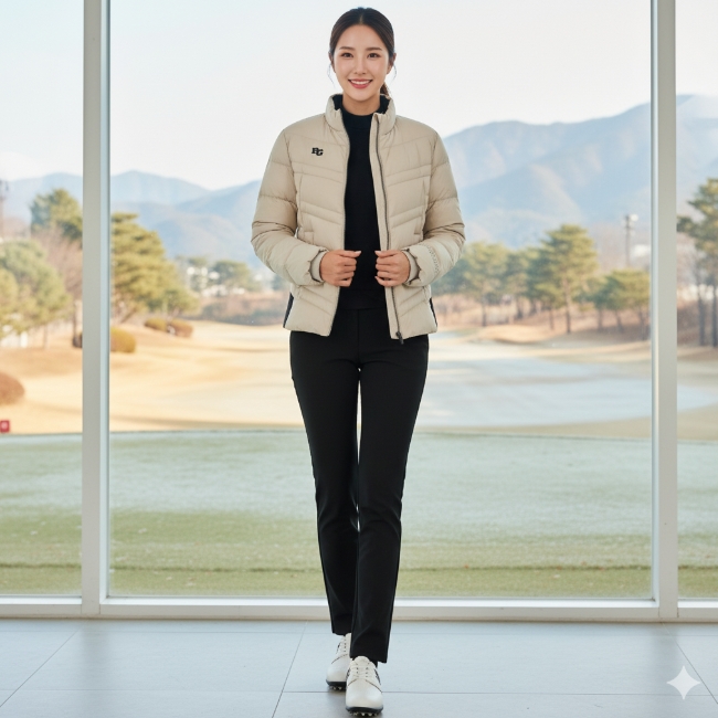 파리게이츠 여성 겨울 구스다운 스윙편한 골프웨어 경량패딩 점퍼 - 상세 이미지 4