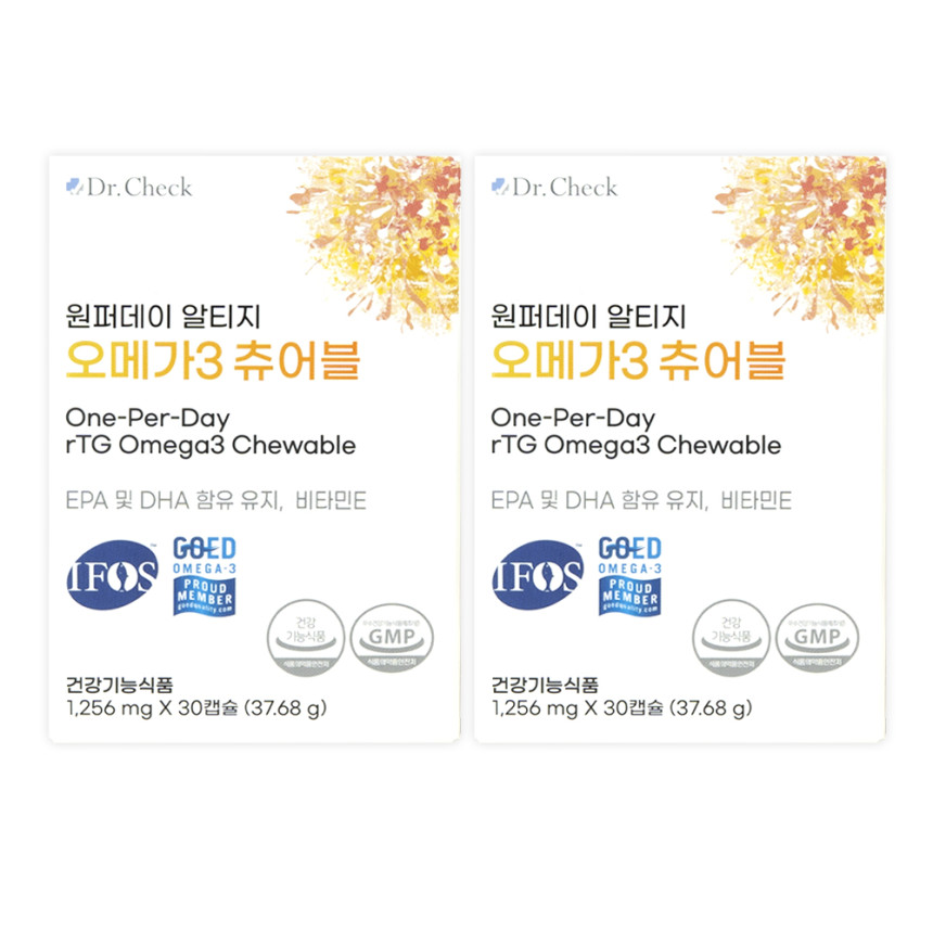 닥터체크 원퍼데이 알티지 오메가3 츄어블 30캡슐, 2개