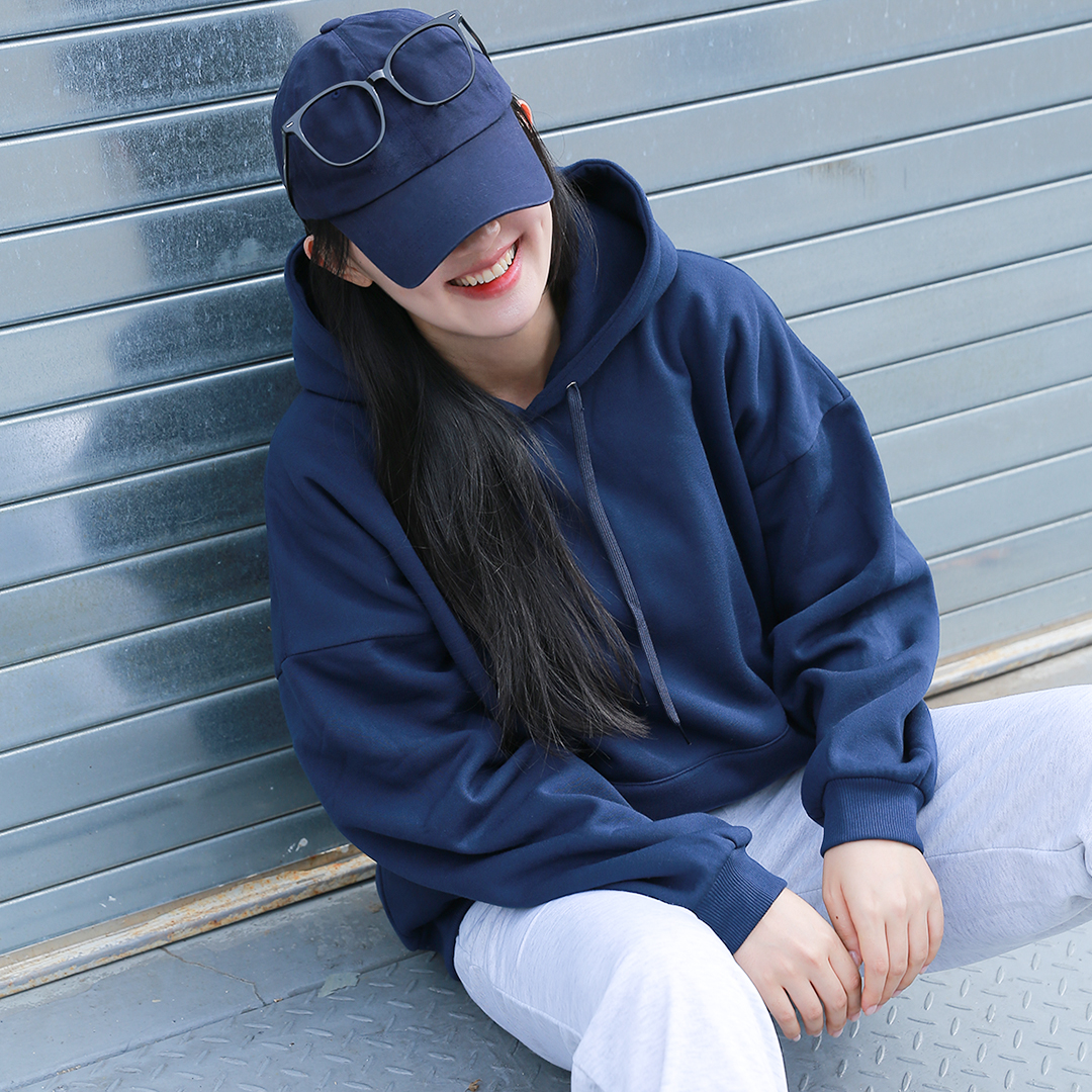 라이프롬 원마일 라운지 홈 웨어 노브라 티안나 기모 후드 티셔츠 - 상세 이미지 3